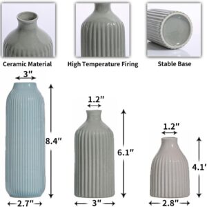 Ribbed Ceramic Vase Set - Image 5