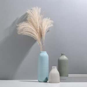 Ribbed Ceramic Vase Set - Image 2