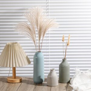 Ribbed Ceramic Vase Set - Image 4