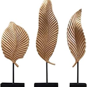 Golden Leaf Decorative Sculpture Set - Image 2