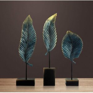 Golden Leaf Decorative Sculpture Set - Image 4